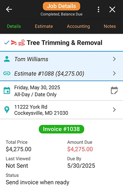 WorkQuote Invoice & Accounting Dashboard