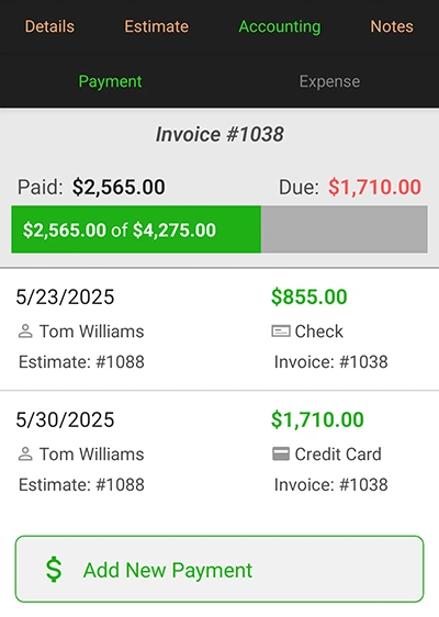 Add & Track Invoice Deposits & Payments
