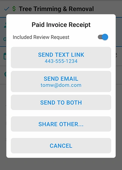 Send Invoice Receipts With Optional Company Review Request