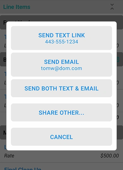 Multiple Ways To Send Estimate