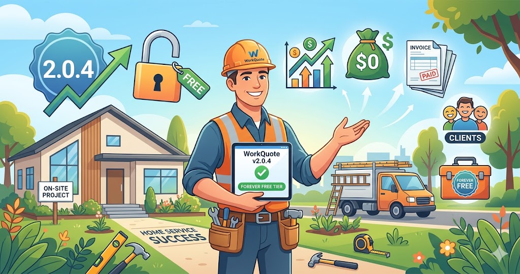 WorkQuote v2.0.4: Introducing the Forever Free Tier for Contractors Header Image